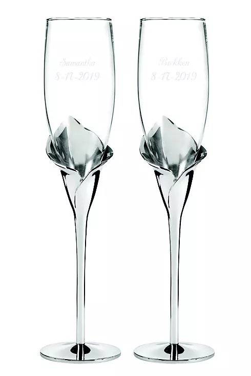 Personalized Gleaming Calla Lily Flutes Image 1