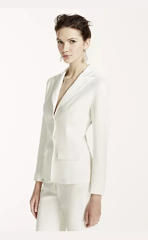 White Blazer Trouser Suit for Women, White Pantsuit for Women, 3