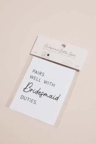 Bridesmaid Peel and Stick Wine Bottle Label