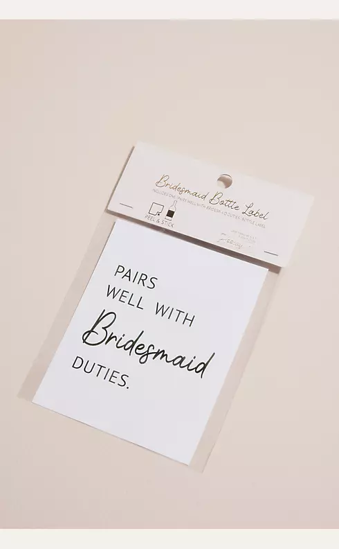Bridesmaid Peel and Stick Wine Bottle Label Image 1