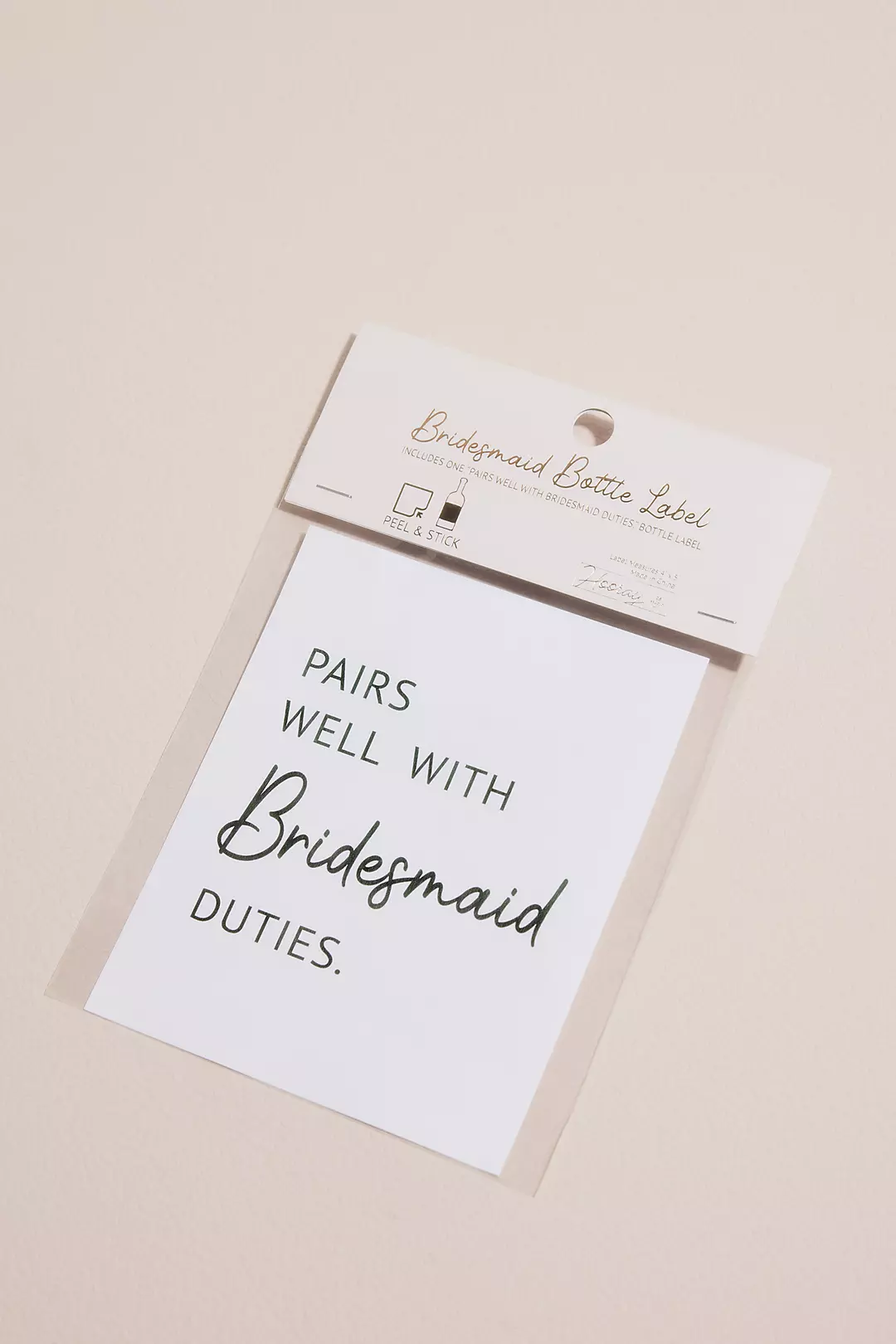 Bridesmaid Peel and Stick Wine Bottle Label Image