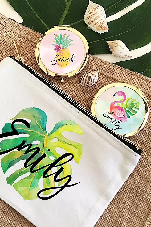 Personalized Tropical Beach Compact Mirrors Image 3