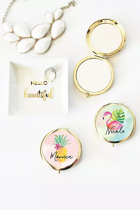Personalized Tropical Beach Compact Mirrors Image 6