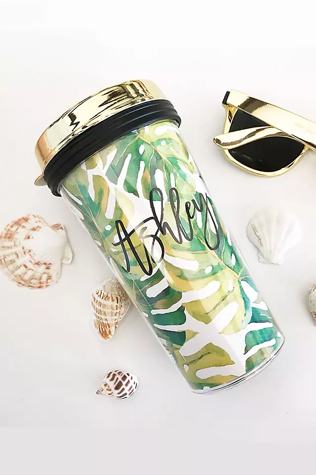Personalized Tropical Travel Coffee Tumbler Image 2