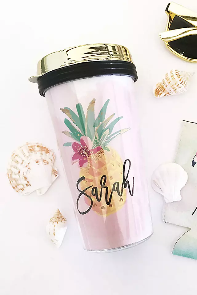 Personalized Tropical Travel Coffee Tumbler Image 4