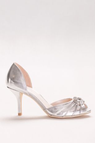 Metallic D'Orsay Peep-Toe Heels | David's Bridal