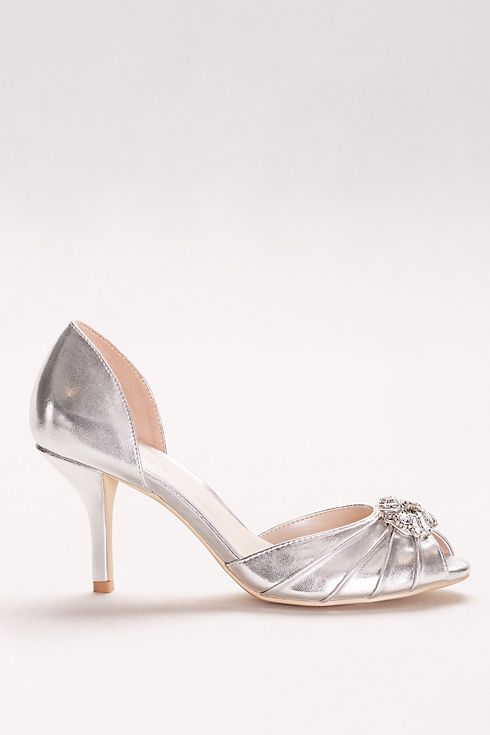 Metallic D'Orsay Peep-Toe Heels  Image 2