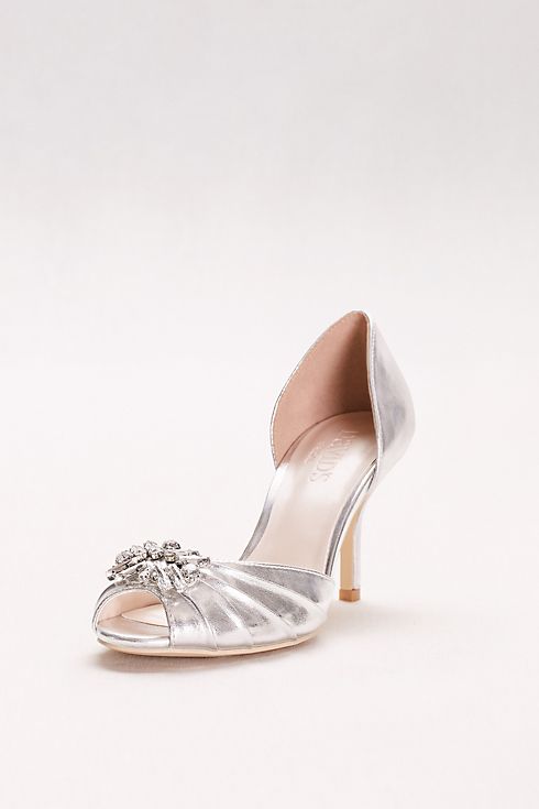 Metallic D'Orsay Peep-Toe Heels  Image