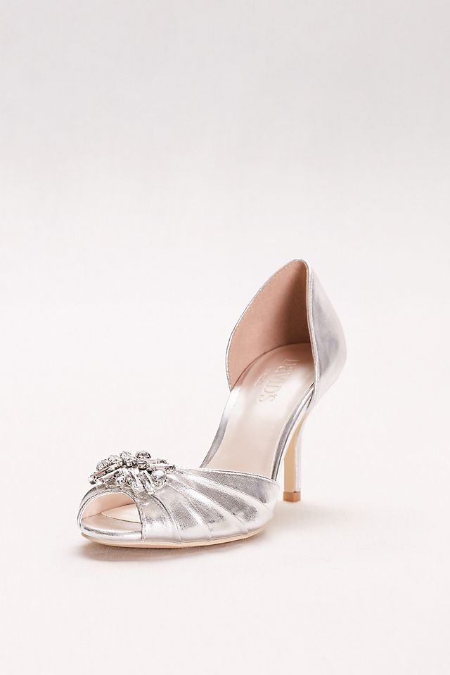 Metallic D'Orsay Peep-Toe Heels  Image 1
