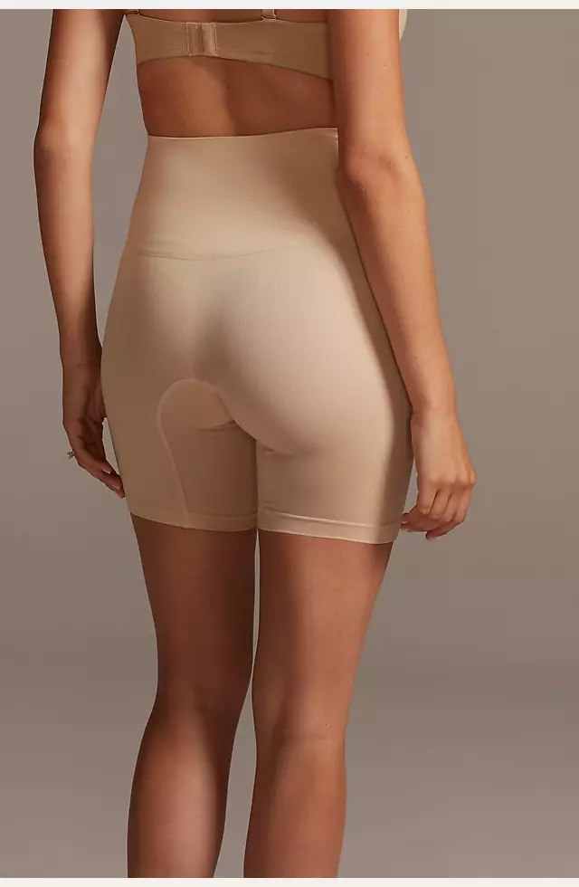 SlimShapers by Miracle Brands High Waisted Mid Thigh Shorts Shapewear Size  Large