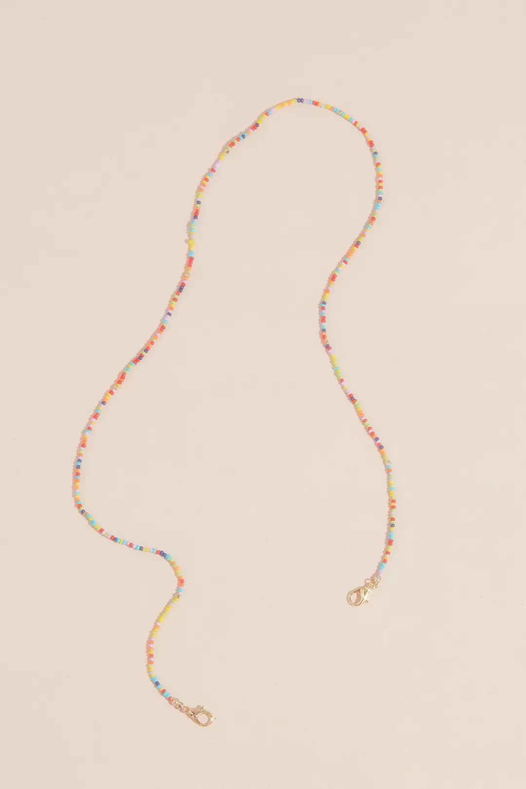 Rainbow Seed Bead Face Mask Chain Image
