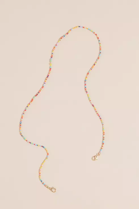 Rainbow Seed Bead Face Mask Chain Image 1