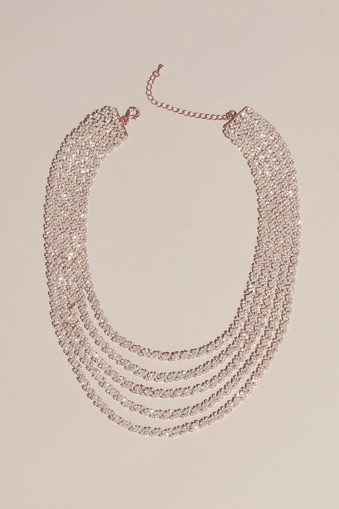 Dangling Crystal Chains Layered Necklace Image 3