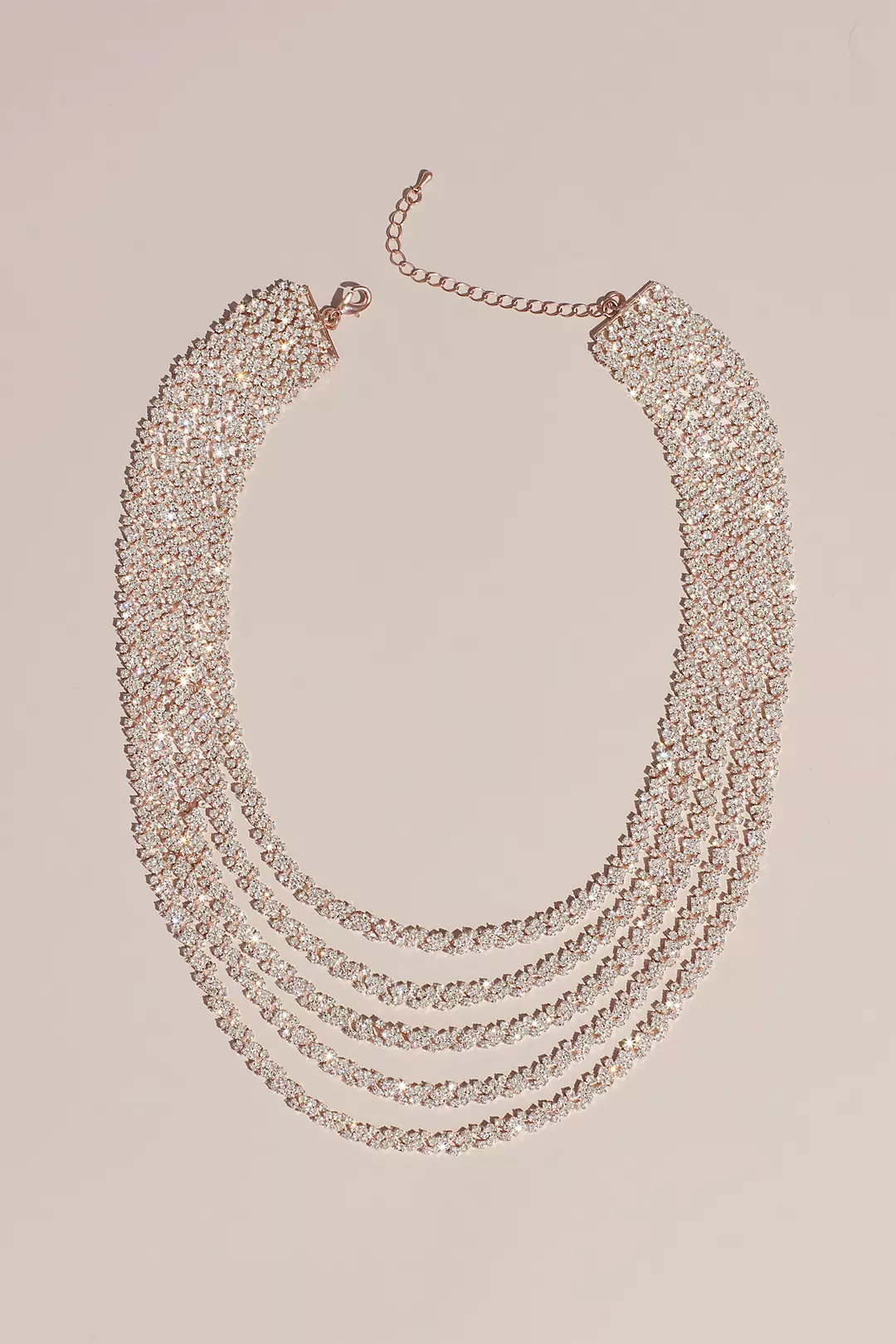 Dangling Crystal Chains Layered Necklace Image