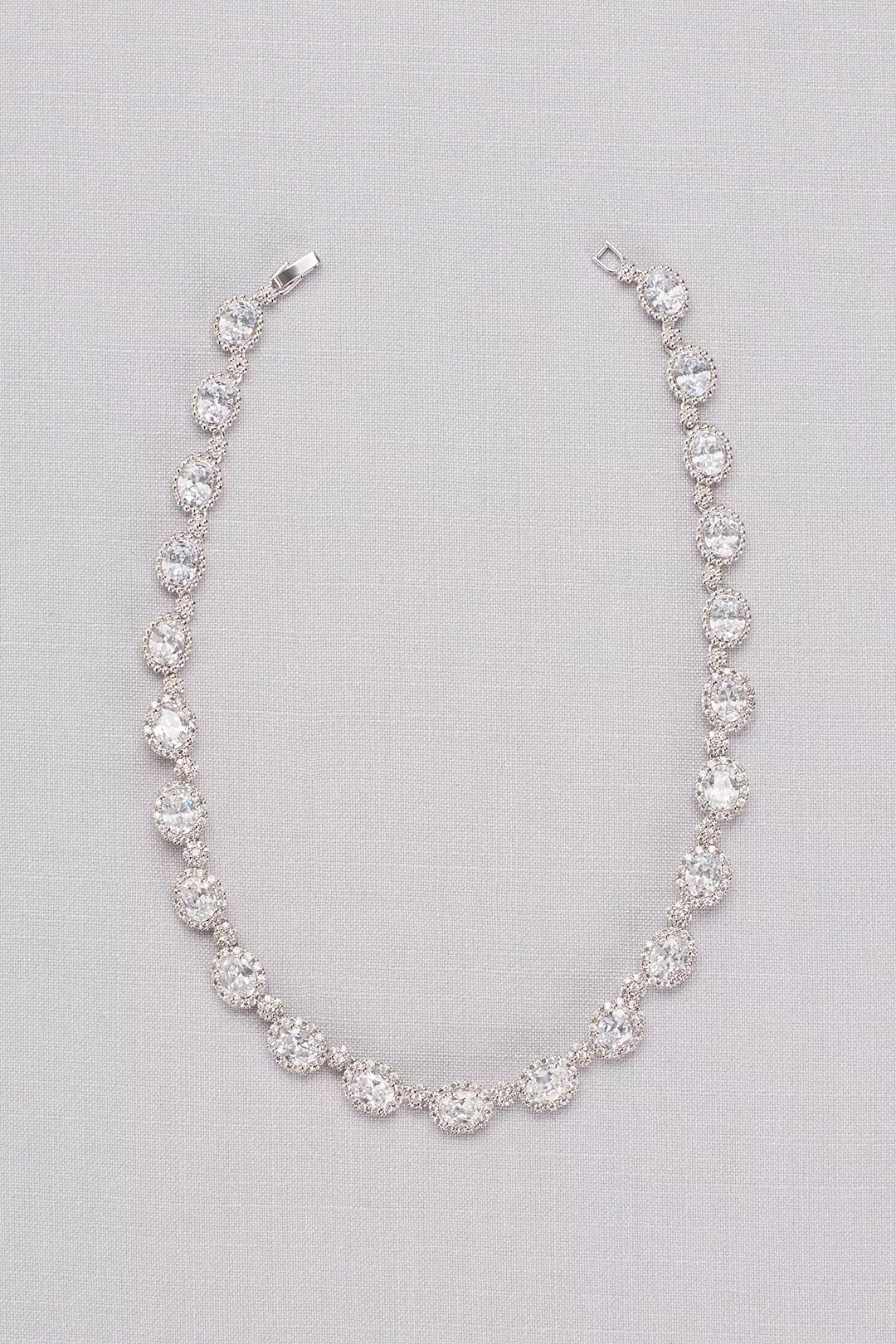 Cubic Zirconia Pave Halo Link Necklace Image