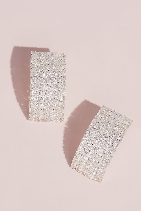 Stacked Crystal Cuff Stud Earrings Image 1