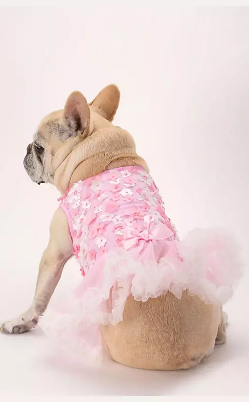Pink 3D Floral Embellished Dog Dress Image 1