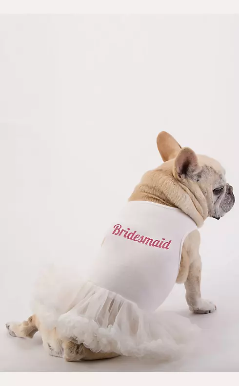 Bridesmaid Glitter Script Dog Dress Image 1