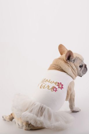 Flower Girl Dress For Dogs And Hat Set