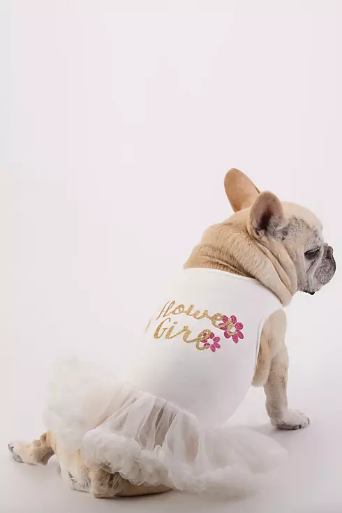 Flower Girl Glitter Script Dog Dress Image 1