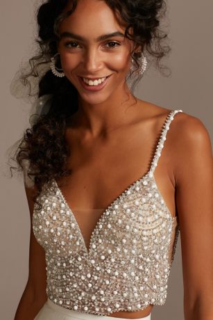 Beaded cheap wedding top