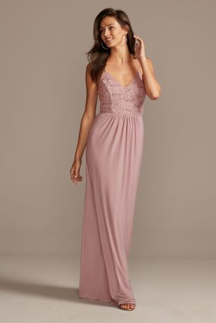 As is Spaghetti Strap Sequin Jersey Sheath Dress