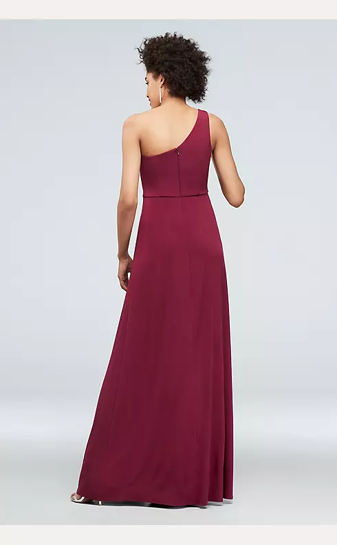 One-Shoulder Jersey Dress with Knot Waist Image 2