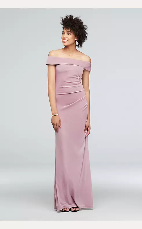 Velvet Off-the-Shoulder Dress Image 1