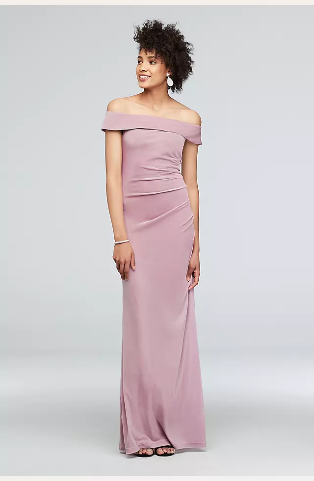 Velvet Off-the-Shoulder Dress Image
