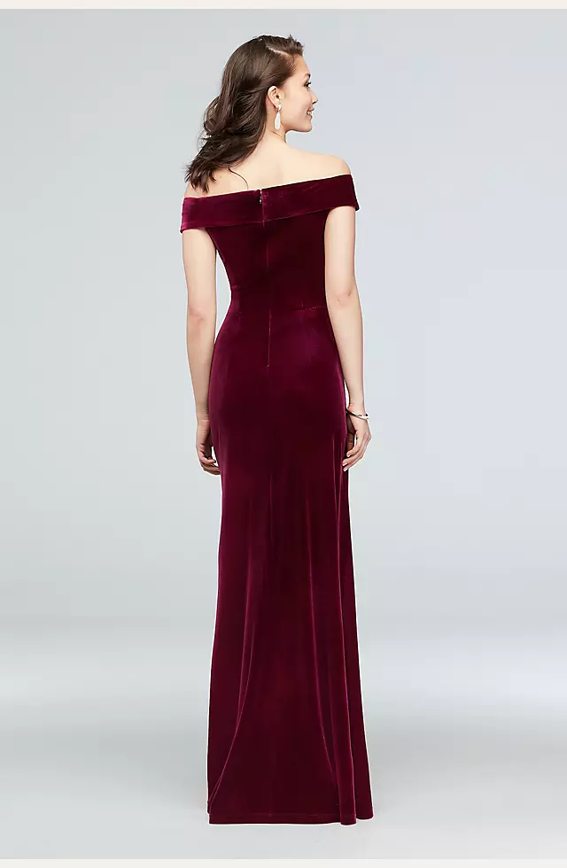 Velvet Off-the-Shoulder Dress Image 2