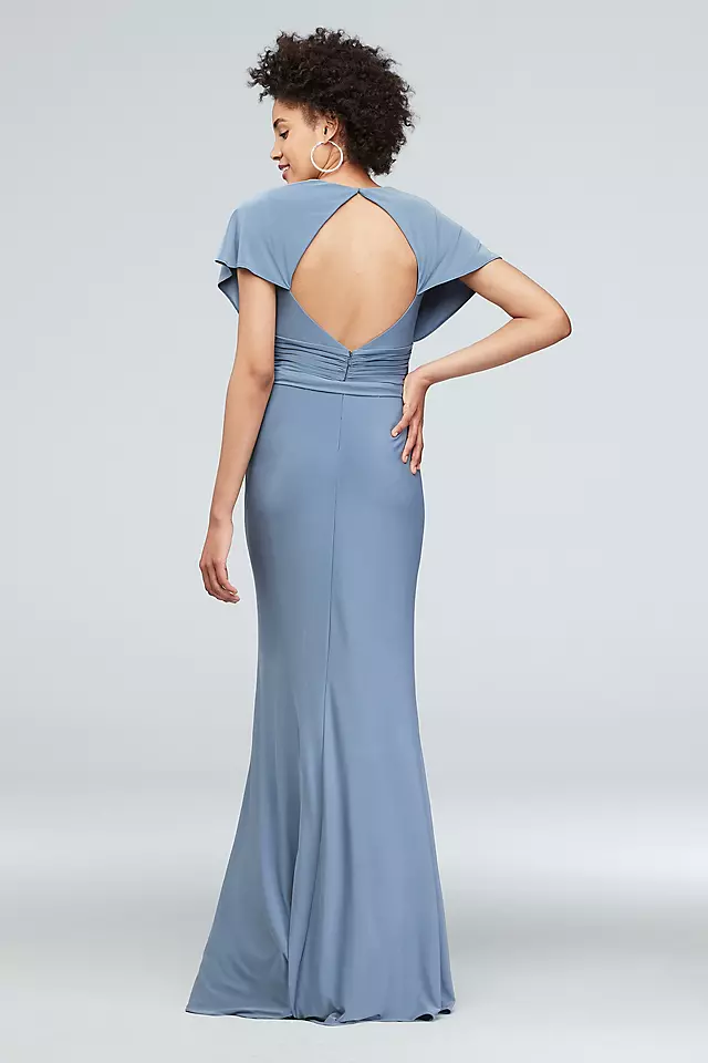 Jersey Flutter Sleeve Dress with Ruched Waistline Image 2