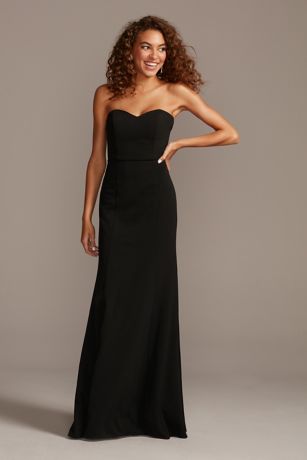 David's bridal store black strapless dress