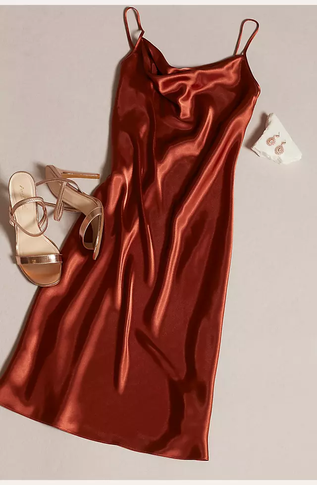 Red Wine Silk Satin Midi Length Slip Dress With a Long Side  Slit,burgundy,maroon Adjustable Spaghetti Straps,bias Cut Camisole Silky  Dress -  Canada
