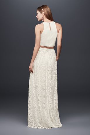 lace crop top and maxi skirt set