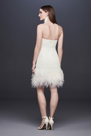 White Ostrich Feather Dress