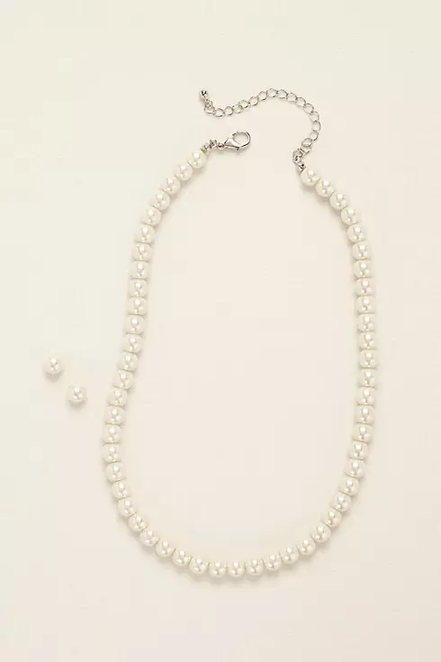 Classic Pearl Necklace and Earring Set Image 1