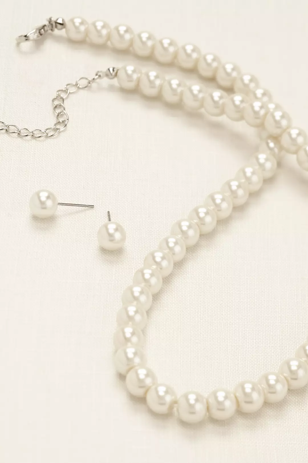 Classic Pearl Necklace and Earring Set Image 2