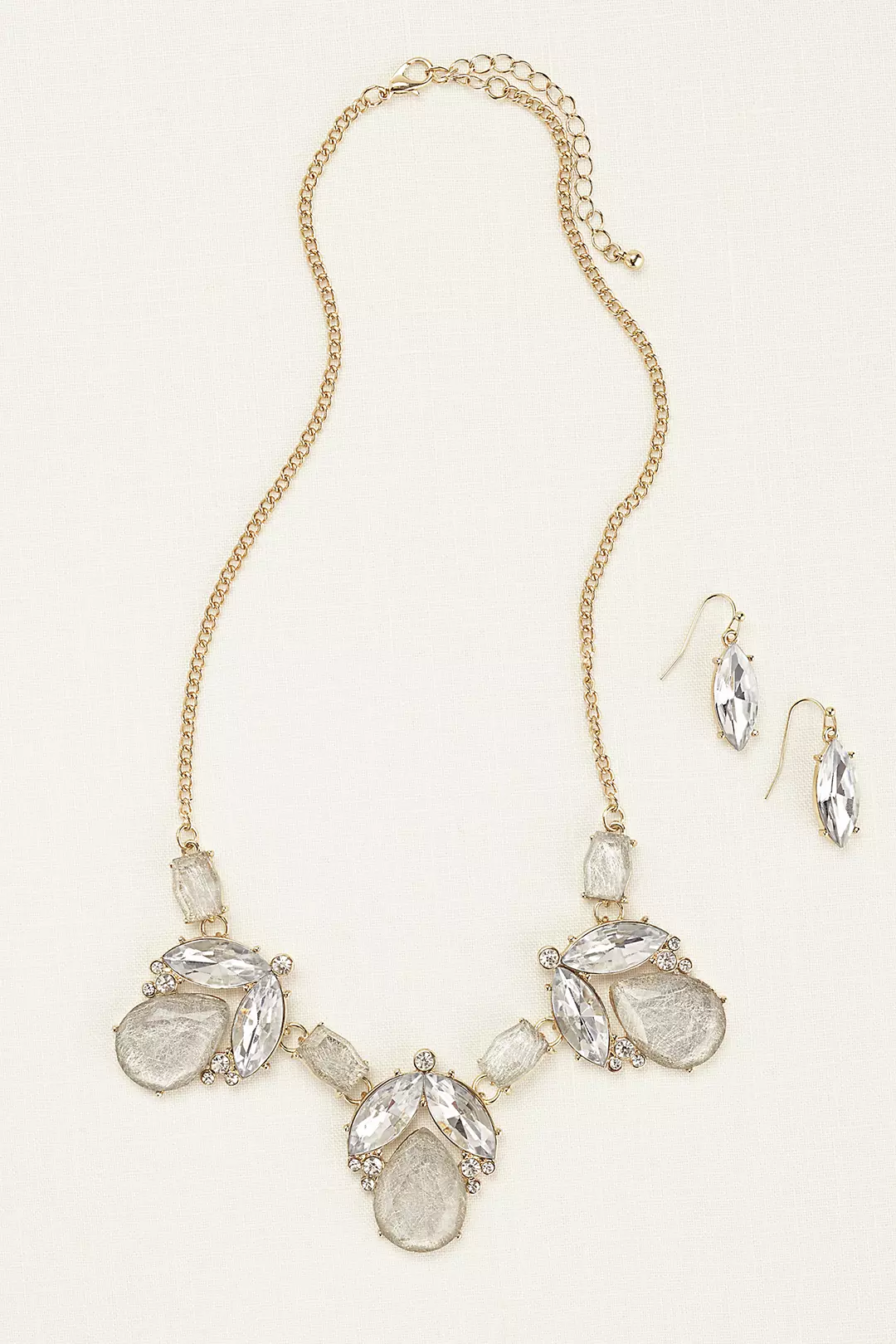 Bold Tear Drop Necklace and Earring Set Image