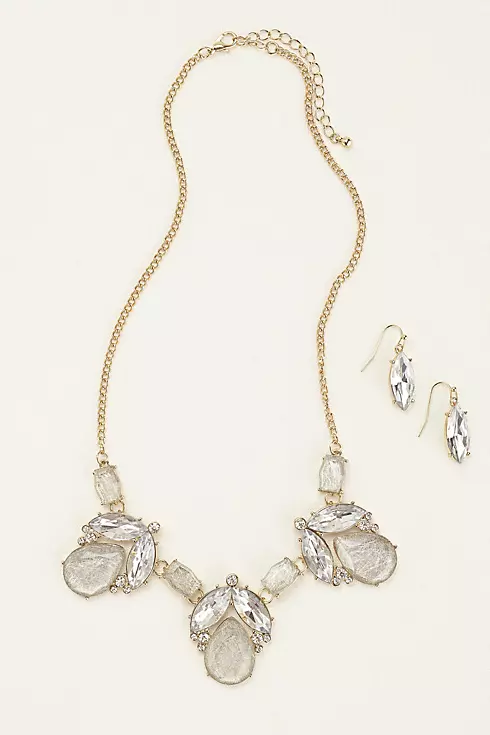 Bold Tear Drop Necklace and Earring Set Image 1