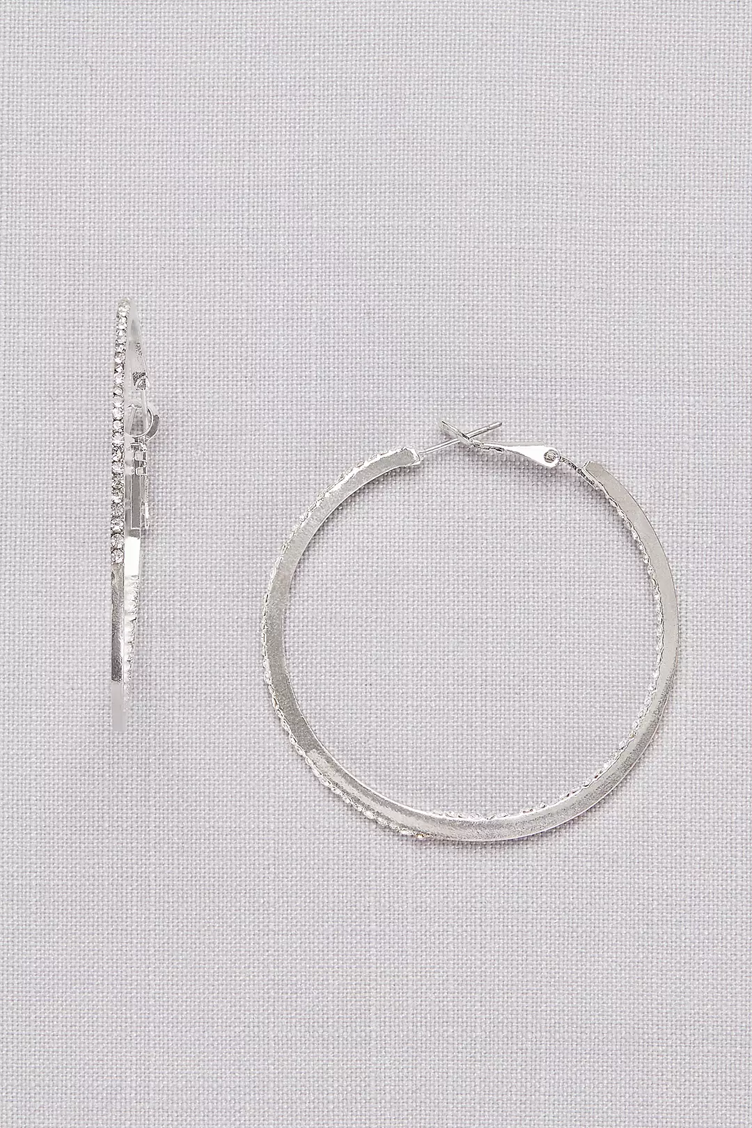 Crystal-Traced Hoop Earrings Image
