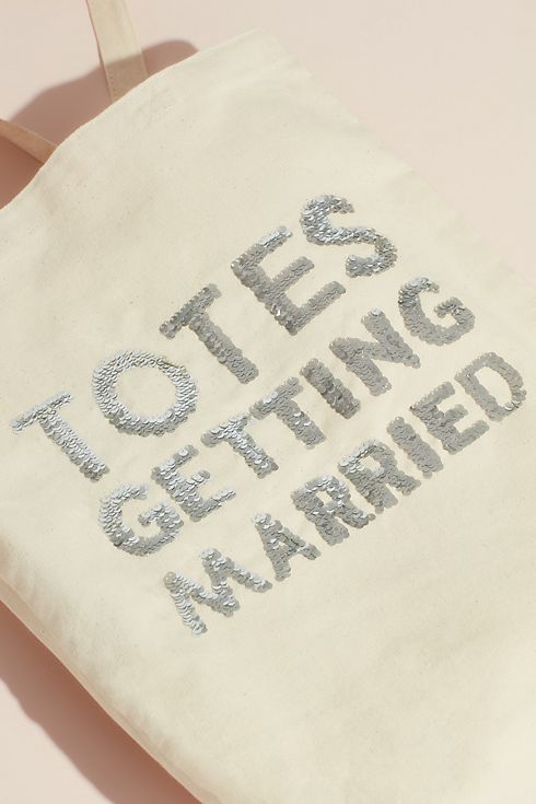 Totes Getting Married Sequin Text Canvas Tote Image 3