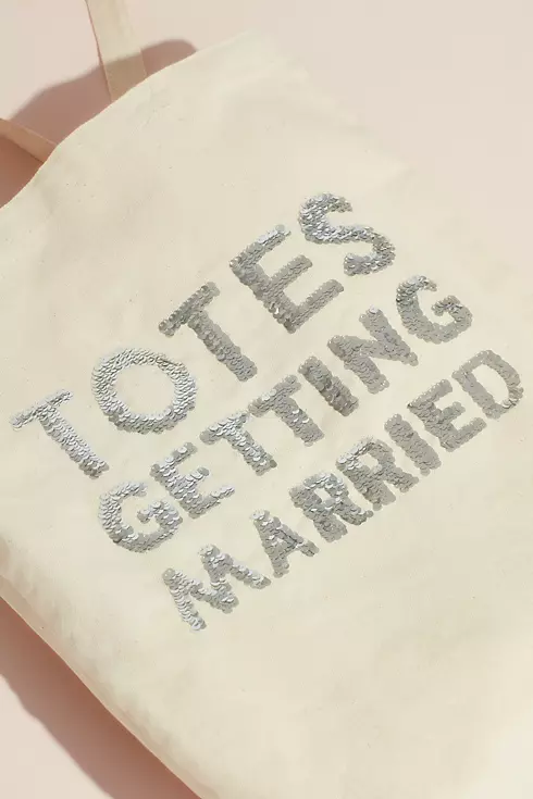 Totes Getting Married Sequin Text Canvas Tote Image 2