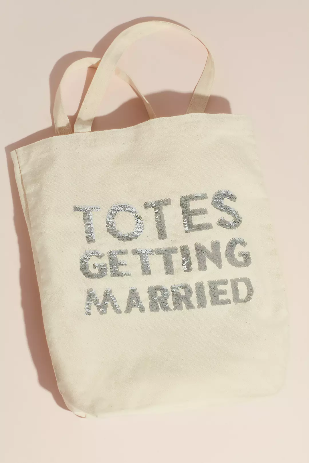 Totes Getting Married Sequin Text Canvas Tote Image