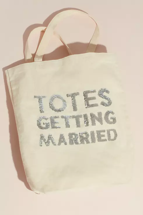 Totes Getting Married Sequin Text Canvas Tote Image 1