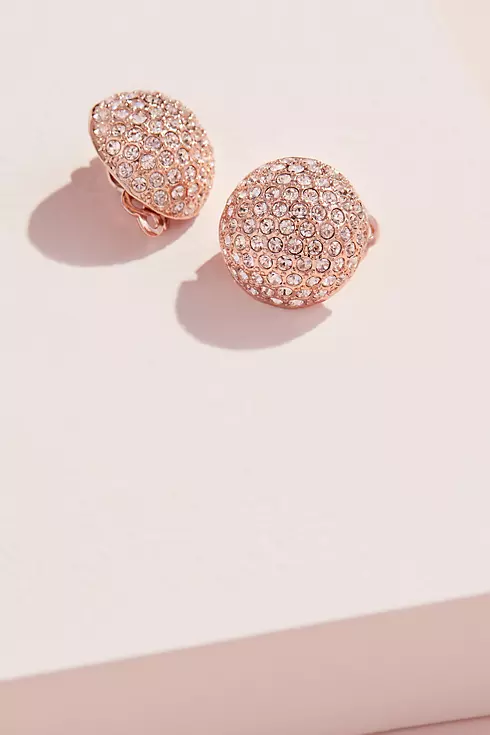 Swarovski Pave Crystal Clip-On Button Earrings Image 1