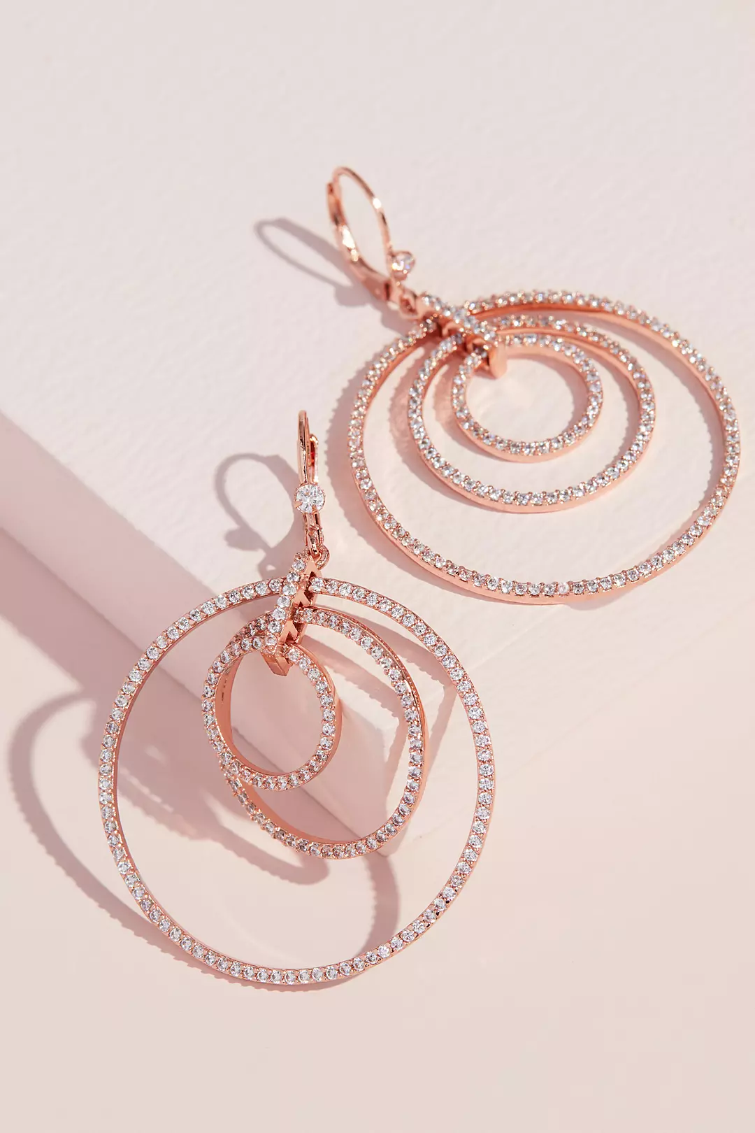 Dangling Concentric Pave Hoop Earrings Image