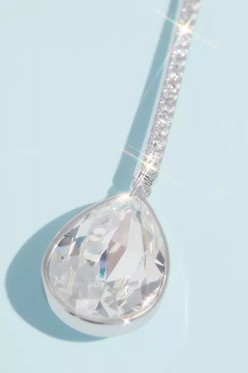 Swarovski Crystal Pear Bar Drop Earrings Image 2