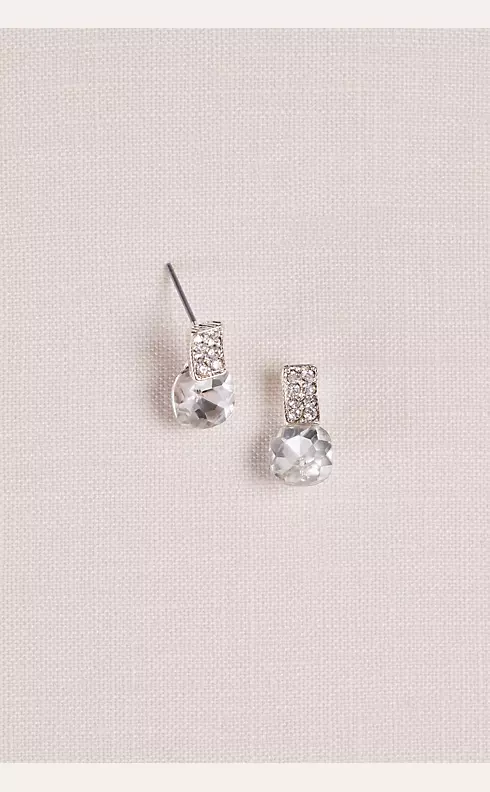 Pave and Solitaire Post Earrings Image 1
