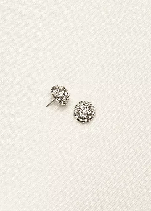 Pave Crystal Ball Earring Image 2