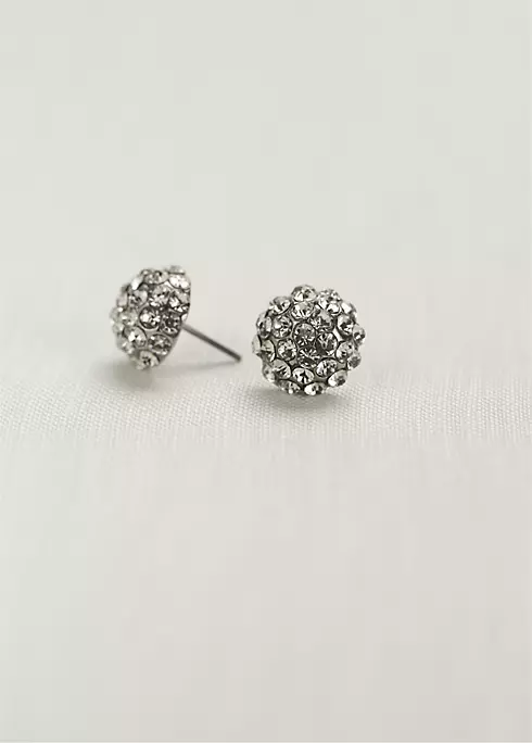 Pave Crystal Ball Earring Image 1